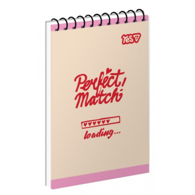 Блокнот А7/80 # спіраль зверху "YES" /152551/ "Perfect Match" (1/336)