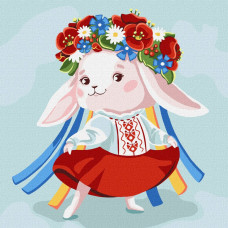 Картина за номерами "Ідейка" /KHO2401/ "Зайка-україночка" 30*30см
