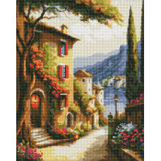 Алмазна мозаїка "Ідейка" /AMO7746/ "Курортне містечко" 40*50см