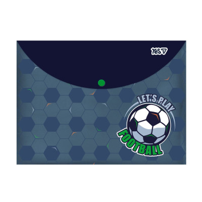 Папка-конверт на кнопці А4 "Yes" /492379/ Football (12/120)