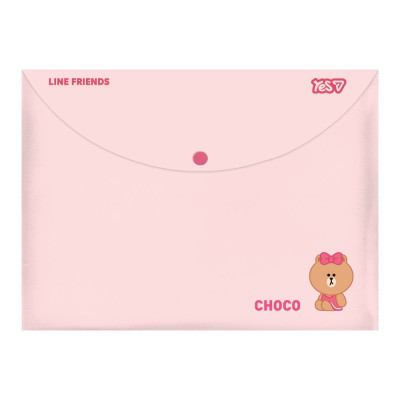 Папка-конверт на кнопці А4 "Yes" /492463/ Line Friends (12/120)