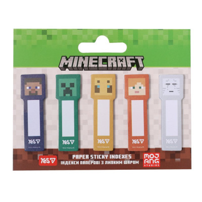 Індекс регістри "YES " /170455/ ПАПЕРОВІ Minecraft 55*15мм, 100 шт (5диз.*20арк.) (1/24)