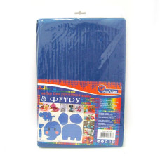 Фетр "JO" "SOFT" /SQ1704-020/ 40*50см, Синій, 170гр, 1,2мм (10арк/уп) (1/20)