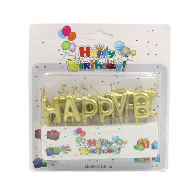 Набір свічок для торту "JO" /DSCN9368/ свічка-буква "Happy birthday", блістер (1/24)