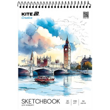 Альбом для акварелі А4/20арк. "Kite" /K-1284/ 230г/м2,на спіралі Kite Creative
