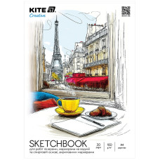 Скетчбук А4/30арк. "Kite" /K-1281/ для маркерів 160г/м2, Kite Creative