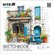 Скетчбук 21*21/30арк. "Kite" /K-1282/ для маркерів 120г/м2, Kite Creative