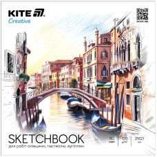 Скетчбук 21*21/30арк. "Kite" /K-1279/ для робіт олівцями 120г/м2, Kite Creative