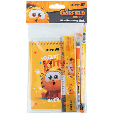 Блокнот А6/48 "Kite" /GF25-S03/ + ручка,олівець,лінійка, 4предмети, Garfield (1/20)