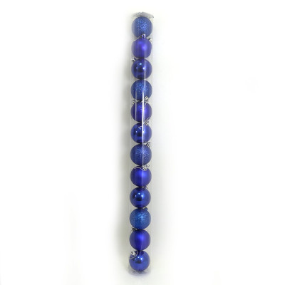 Набір новорічних кульок "JO" /DSCN0922-6-12-BL/ тубус "BLUE" 6см,/12шт., PVC,