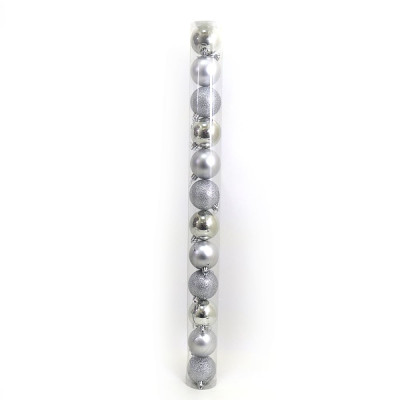 Набір новорічних кульок "JO" /DSCN0922-6-12-S/ тубус "SILVER" 6см,/12шт., PVC,
