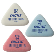 Гумка "FACTIS" /TRI65/ трикутна 3,6*3,3*0,6см, в банці (65шт.+1шт. подар), мікс (65/260)