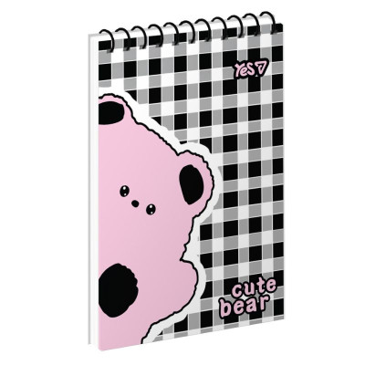 Блокнот А7/80 # спіраль зверху "YES" /152358/ "Cute bear" (1/336)