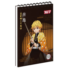 Блокнот А7/80 # спіраль зверху "YES" /152519/ "Demon Slayer: Zenitsu" (1/336)