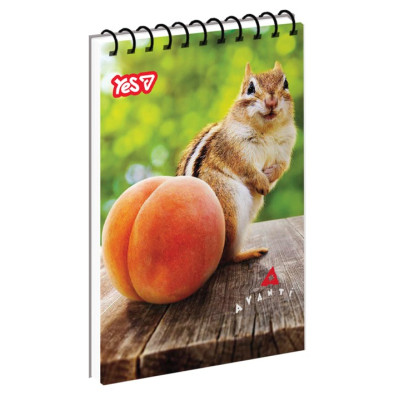 Блокнот А7/80 # спіраль зверху "YES" /152561/ "Сhipmunk and peach" (1/336)