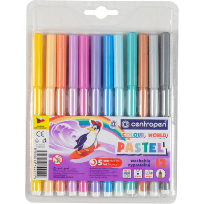 Фломастери "Centropen" 12 кол. /7550/12 TP/ ПАСТЕЛЬНІ (1/24)