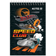 Блокнот А6/48арк. "Kite" /HW24-196/ пласт. спіраль, чистий, "Hot Wheels" (1/20)