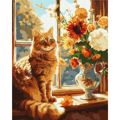 Картина за номерами "Ідейка" /KHO6604/ "Рудий котик" 40*50см