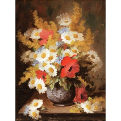 Алмазна мозаїка "Go to art" /189693/ "Ромашки, маки та волошки"  40*50 см на підрамнику