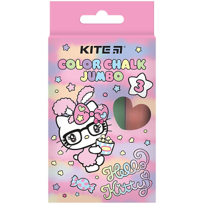 Крейда кольорова 3кол. "Kite" /HK24-077/ Jumbo "Hello Kitty" (1/20/120)