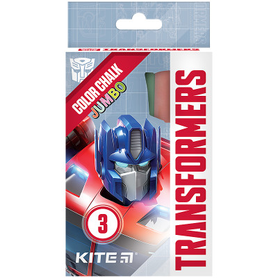 Крейда кольорова 3кол. "Kite" /TF24-077/ Jumbo "Transformers" (1/20/120)