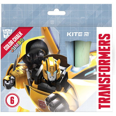 Крейда кольорова 6кол. "Kite" /TF24-073/ Jumbo "Transformers" (1/20/60)