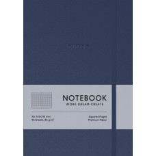 Блокнот А5/96 арк. "Школярик" /A5-7146KDark Blue/ # обкл.поліуретан тверда, крем блок, 80г/м2 "Dark Blue" (1/12)