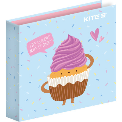 Папір з клейким шаром 120*120 мм "Kite" /K22-477/ 40арк "Sweet muffin" + стікер (1/10/100)