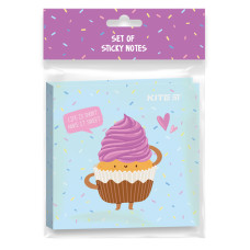 Папір з клейким шаром 120*120 мм "Kite" /K22-477/ 40арк "Sweet muffin" + стікер (1/10/100)