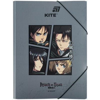 Папка на гумках А4 "Kite" /AT25-247/ Attack on Titan (1/12)