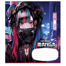 Зошит уч. "Школярик" 18арк.# /3323K/ "Manga style" глітер (дівчинка) (25/250)