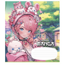 Зошит уч. "Школярик" 18арк.# /3323K/ "Manga style" глітер (дівчинка) (25/250)