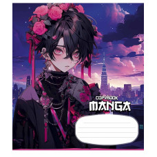 Зошит уч. "Школярик" 18арк.# /3323K/ "Manga style" глітер (дівчинка) (25/250)