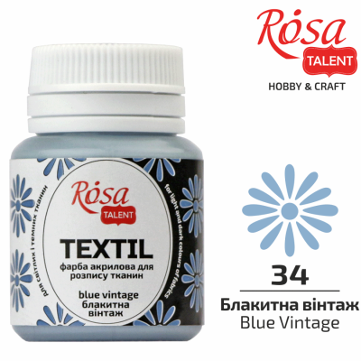 АКРИЛ для тканин "ROSA TALENT" /434/ Блакитна вінтаж, 20мл, 20 мл (1/140)