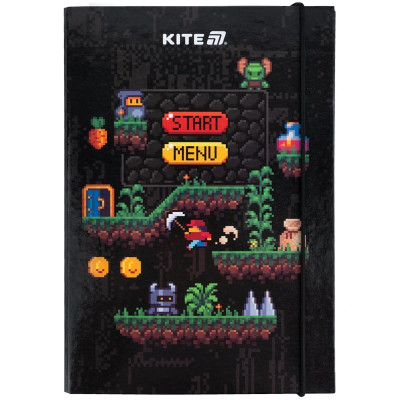 Папка для зошитів "Kite" /K25-210-2/ В5 на гумці картон, Pixel Game (1/10)