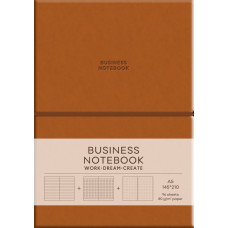 Блокнот А5/96 арк. "Школярик" Business /A5-7135Brown/ == обкл.поліуретан м'яка, крем блок, 80г/м2 "Brown" (1/12)