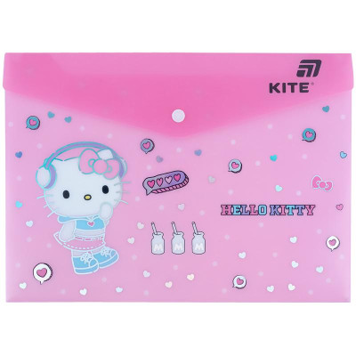 Папка на кнопці А4 "Kite" /HK25-244-4/ Hello Kitty (1/12)
