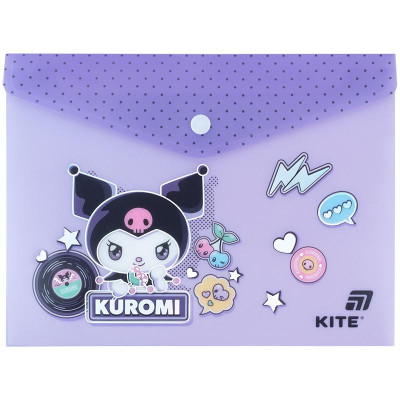 Папка на кнопці А5 "Kite" /HK25-245-1/ Kuromi Куромі (1/12)