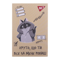 Блокнот А7/48 # склейка "YES" /152107/ "Smart raccoon" (1/40/320)