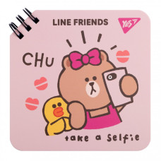 Блокнот 110х110/80  подвійна спіраль "YES" /151750/ "Line Friends" Chu (1/30/60)