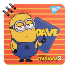 Блокнот 110х110/80  подвійна спіраль "YES" /151753/ "Minions" (1/30/60)