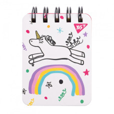 Блокнот А7/100 == подвійна спіраль  "YES" /681823/ "Sketch animal. Unicorn Єдиноріг", пласт. кишеня (1/25/50)