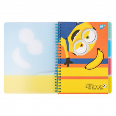 Блокнот А5/80 спіраль "YES" /765739/ "Minions" софт-тач, пластикова обкладинка (1/40)