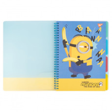 Блокнот B5/80 спіраль "YES" /765743/ "Minions" софт-тач, пластикова обкладинка (1/30)
