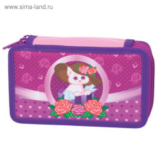Пенал "TIGER" /1735DE/ 2 відд., б/н,Cat in Basket, (girls) (1/24)