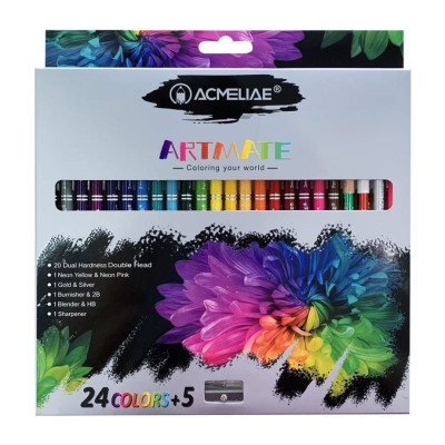 Олівці кольорові "Acmeliae" 24+5 кол. /43979/ ДВОСТОРОННІ (1/24)