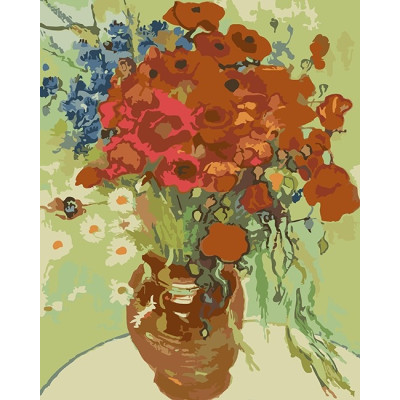 Алмазна мозаїка "Go to art" /189700/ "Маки та ромашки" 30*40 см на підрамнику