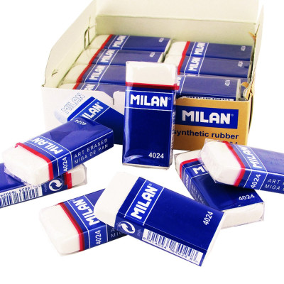 Гумка "MILAN" /4024/ прямокутн., біла  (24/600)