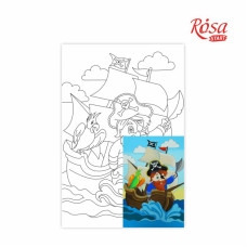 Картина на картоні з контуром "ROSA START" 20*30 Мультфільм №31 "Пірат на кораблі" /023/ БЕЗ ФАРБ