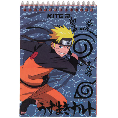 Блокнот А6/48арк. "Kite" /NR23-196-2/ пласт. сп., чистий, "Naruto" (1/20)